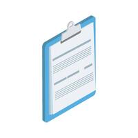 A clipboard with a paper document on it vector