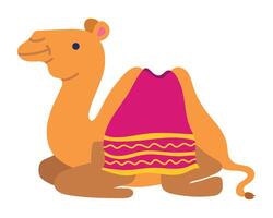 A camel with a blanket on its back vector