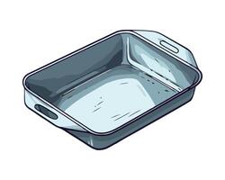 An illustration of a rectangular baking pan vector