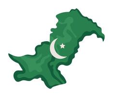 Pakistan map with flag illustration vector