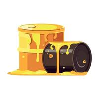 Oil barrel with honey and oil illustration on white background vector