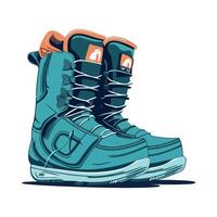 A pair of snowboard boots with orange laces vector