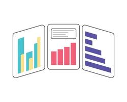 A smartphone with a bar chart on it vector
