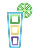 A colorful drink with a lime slice in it vector