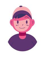 A cartoon boy with a cap on his head vector