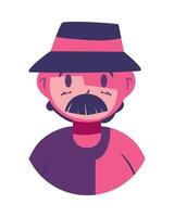 A man with a mustache and hat vector