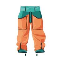 An orange and green pair of pants vector