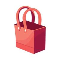 A red shopping bag on a white background vector