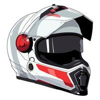 A helmet with red and white stripes on it vector