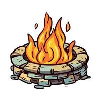 Fire pit illustration vector