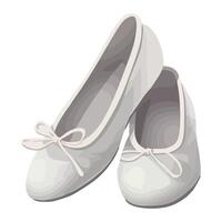 White ballet shoes with bows on the side vector