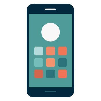 A phone with a button on it and a square on it vector