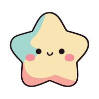 A cute star with a face and eyes vector