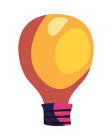 A light bulb with a yellow and pink color vector