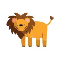 A cartoon lion standing on a white background vector