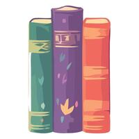 Three books stacked on top of each other vector