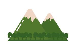 Mountains and trees in flat style illustration vector