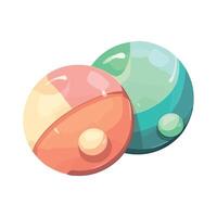 Two colorful balls with different colors on them vector