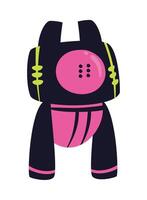 A pink and black robot with a yellow head vector