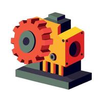 An illustration of a gear on a white background vector