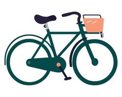 A bicycle with a basket on the front and a basket on the back vector