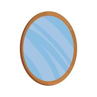 A round mirror with a blue background vector