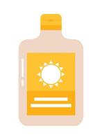 A bottle of sun cream with a sun symbol on it vector