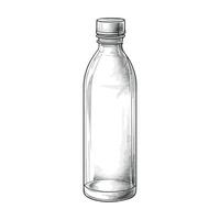 A drawing of a bottle with a lid vector