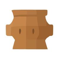 A brown pot with a hole in the middle vector