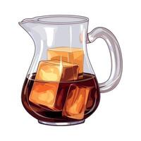 Ice cubes in a pitcher of coffee illustration vector