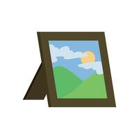 Picture frame with landscape and clouds illustration vector