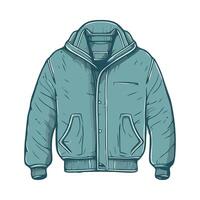 A blue jacket with a hood on it vector