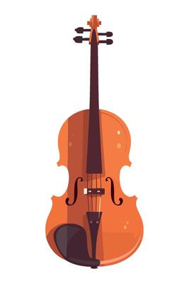 Violin illustration on white background