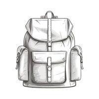 A sketch of a backpack on a white background vector