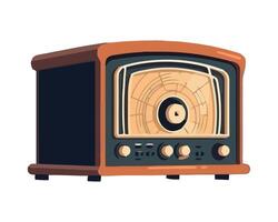 An old fashioned radio on a white background vector