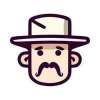 A cartoon man with a mustache and hat vector