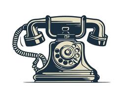 Retro telephone illustration vector