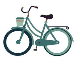 A bicycle with a basket on the back vector