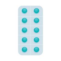 A tablet with blue pills on it vector