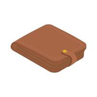 A brown wallet with a gold clasp on it vector