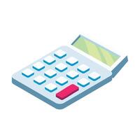 A calculator is shown on a white background vector