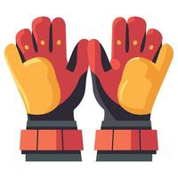 Two red and yellow gloves on a white background vector