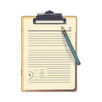 Clipboard with pen and paper illustration vector