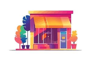 An illustration of a colorful storefront vector
