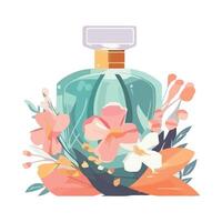 An illustration of perfume bottle with flowers vector