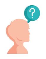 A child's head with a question mark on it vector