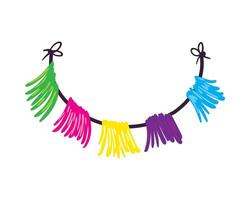 A colorful tassel hanging from a string vector
