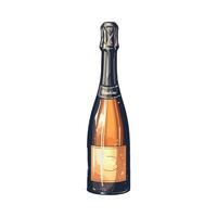 A bottle of champagne on a white background vector