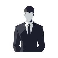 Silhouette of a man in a suit and tie vector