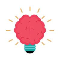A light bulb with a brain inside vector